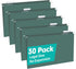 HERKKA 30 Pack Hanging File Folders, Legal Size, Heavy Duty 0 Inch Expansion, Green, Adjustable Tabs for Bulky Files