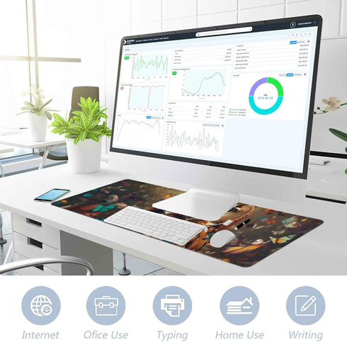 Oversized Non-Slip Mouse Pad for Gaming and Work, XXL Size with Easy Gliding Surface, Cute Owl Design