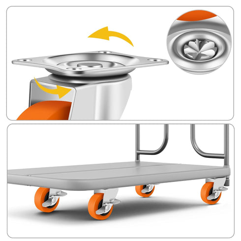 Caster Wheels Set of 8, 2.5 Inch Heavy Duty Locking Casters with Polyurethane Wheels for Furniture Carts