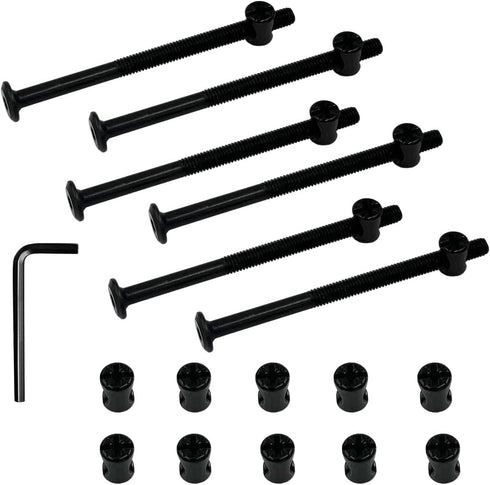 Hincell M6x110mm 12Set Bunk Bed Bolts,Hex Drive Socket Cap Furniture Barrel Screws Bolt