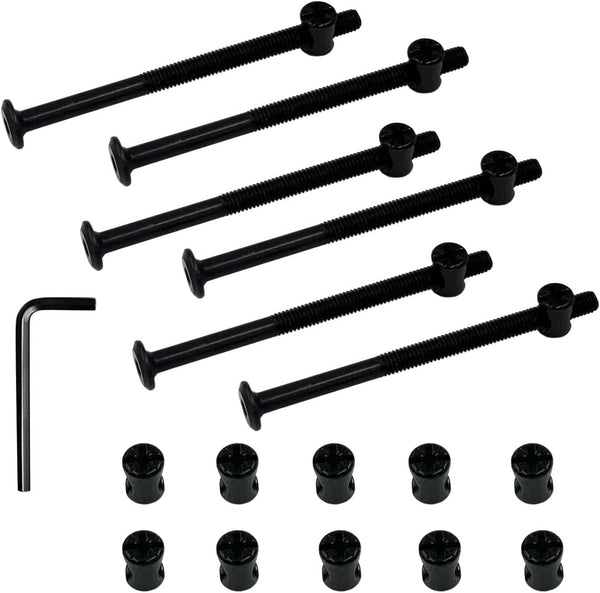 Hincell M6x120mm 12Set Bunk Bed Bolts,Hex Drive Socket Cap Furniture Barrel Screws Bolt