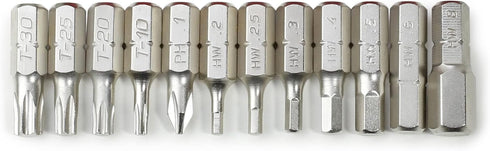 Prestacycle Pro Bicycle Tool Bits (12) Piece S2 Nickel Plated Bit Set by Prestacycle