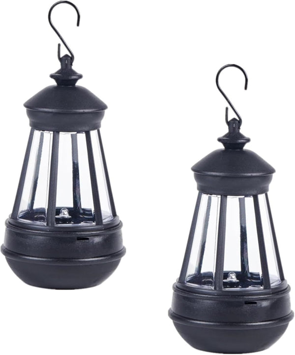 Small Hanging Solar-Lantern Lights Replacement - 2 Pack Waterproof Mini Solar Lanterns