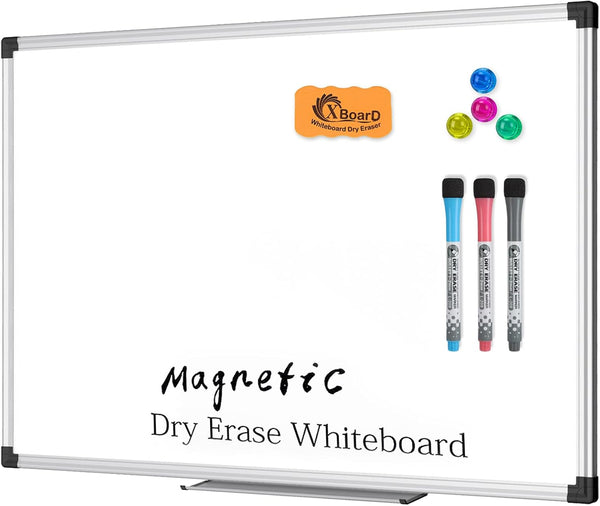 XBoard Magnetic Dry Erase Whiteboard 24 x 18 Inch, Double Sided Presentation Board for Home Office