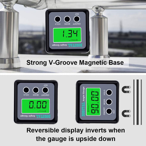 Digital Angle Gauge - Magnetic Digital Level Protractor with LCD Backlight Display, Table Saw Accessories