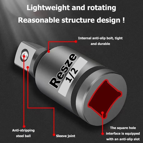 3 Pcs Universal Joint Swivel Socket Adapter Set,1/4",3/8"& 1/2"Drivers, Impact Universal Joint U-Joint Drive Impact Grad Wobble Socket Wrench Set Full Impact Grade by Resze