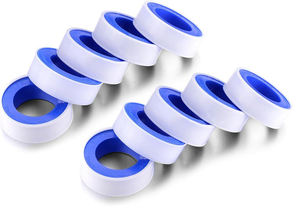 I34-10 PTFE Thread Seal Tape for Plumbers, White, 3/4 Inch x 260 Inch, Pack of 10 Rolls