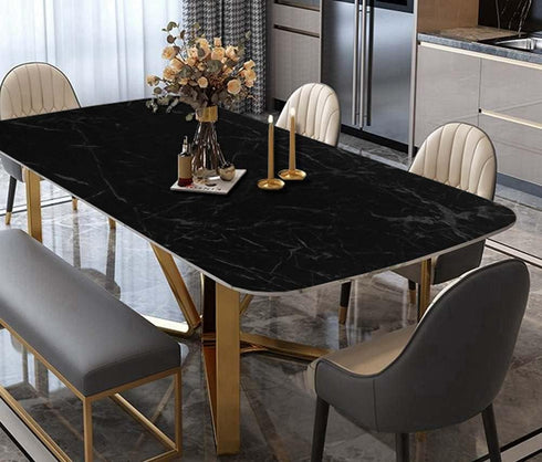 Arthome Peel and Stick Wallpaper, Marble Contact Paper, Self Adhesive, Easy to Clean, Vinyl Film for Furniture Countertop, Distressed Plank Grain Vintage Wall Covering (Black Marble, 11.8x100 Inches) by Arthome WALL DECOR