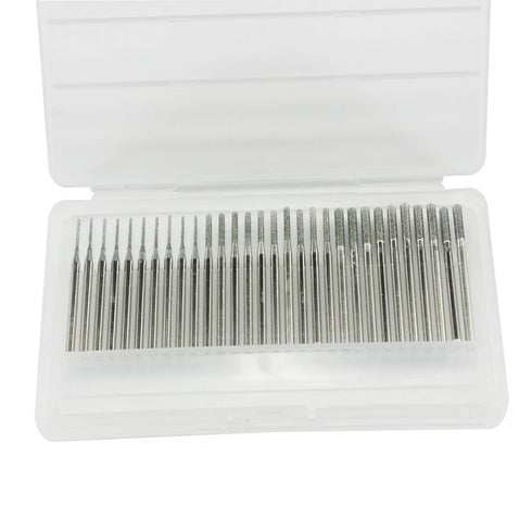 ?????? ???? 30 Pcs Needle Shape Diamond Burr Set for Rotary Tools, 1/8'' Shank for Stone Carving (Size: 1mm-3mm)