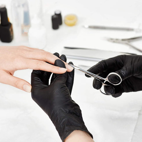 Disposable Medical Black Vinyl Exam Gloves, Latex-Free & Powder-Free, 100PCS (BK-Medium)