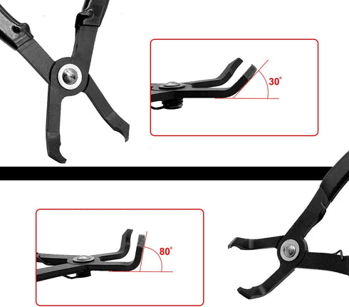 30 & 80 Angled Push Pin Plier Set, 2 Pcs Fastener Remover Tool Rivet Puller