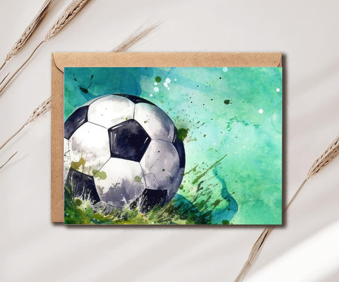 SNMDesigns Soccer Greeting Card - Sport-Themed Thanks Card - Coach Thank You Card - Coach Birthday Cheers Card