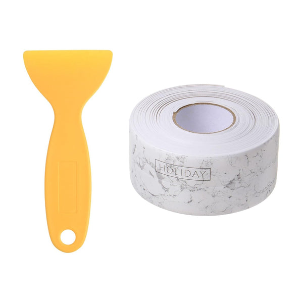 Seal Caulk Strip Tape Waterproof, 0.87"W x 10'L, Decorative Self Adhesive PVC Sealant Tape with Tool