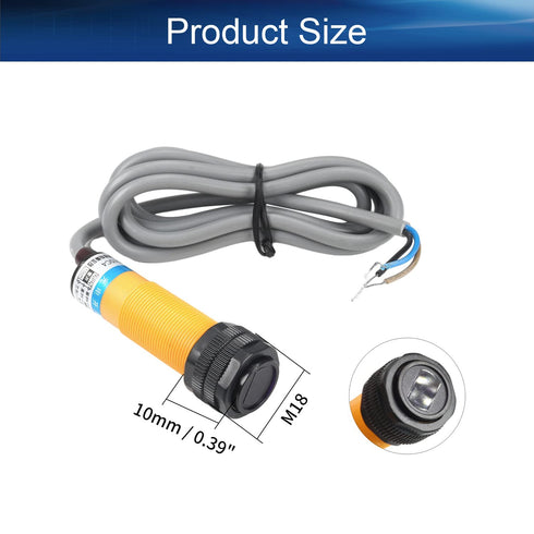 Heyiarbeit Photoelectric Sensors Diffuse Reflection Photoelectric Sensor Switch 300MA Detection Distance 10cm 3 Wires E3F-DS10C4 1pcs