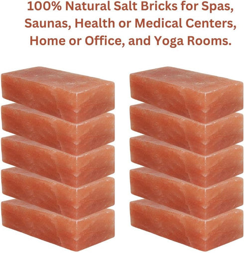 Generic 8x4x2 pack 6 Himalayan Salt Bricks for Wall - Size of | Himalayan Pink Salt Bricks for Home | Salt Tiles