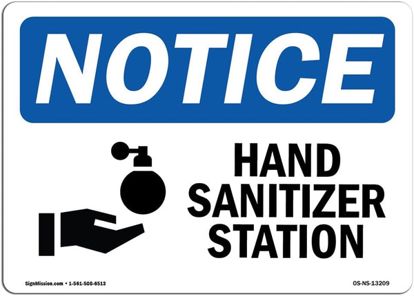 OSHA Notice Sign - Hand Sanitizer Station | Rigid Plastic Sign |
