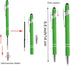 PASISIBICK 12 Pieces Green Ballpoint Pen with Stylus Tip, 2 in 1 Stylish Metal Pen for Touch Screens, Black Ink (12 PCS)