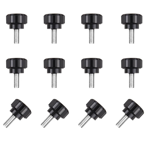 12 Pcs M4 x 10mm Threaded Knurled Thumbscrew, Monitor Screws Vesa Mount Screws, Carbon Steel Clamping Knobs