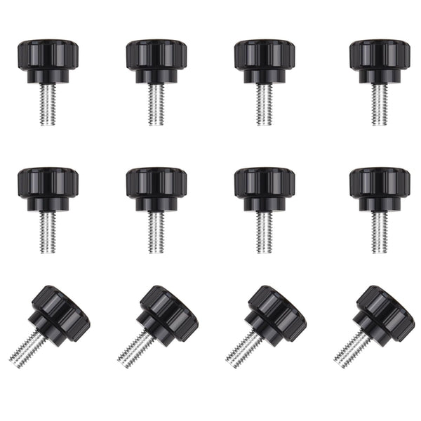 12 Pcs M4 x 10mm Threaded Knurled Thumbscrew, Monitor Screws Vesa Mount Screws, Carbon Steel Clamping Knobs