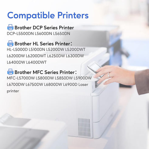 TN850 Compatible Toner Cartridges for Brother TN-880 TN-850 TN-820 (2 Black) for HL-L6200DWT