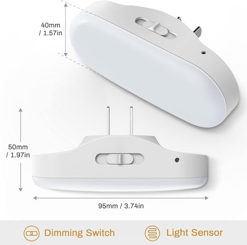 Dimmable 4Pack DORESshop Led Night Lights Plug into Wall Soft White, Compact Night Light for Nursery for Bedroom, Kids