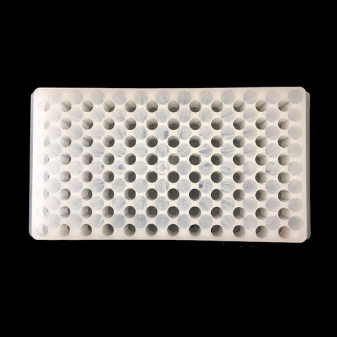 Vial Rack Tube Rack - Double Panel 96 Positions for Microcentrifuge Tubes 0.2-1.5ml, White
