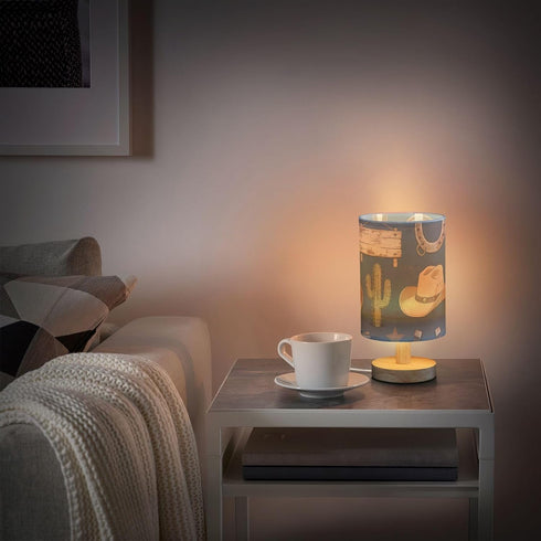 Yuiboo Vintage Cowboy Hat & Rope Bedside Lamp - Soft Light for Girls