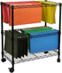 Oceanstar 2-Tier Metal Rolling File Cart, 24 in. L x 12.4 in. W x 28 in. H, Black