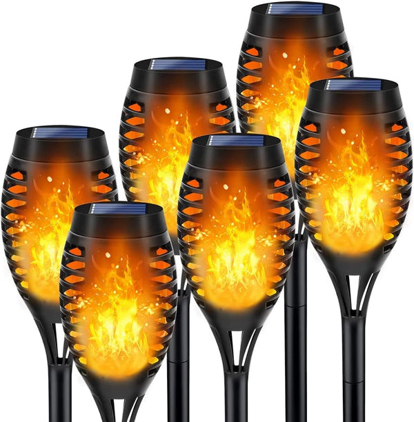 LNRYY Outdoor Solar Lights, 6Pack Solar Torch Light with Flickering Flame, Solar