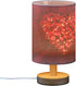 YETTASBIN Valentine's Day Love Heart Bedside Table Lamp, Small LED Desk Light USB Nightstand Lamp with Non Slip Wood