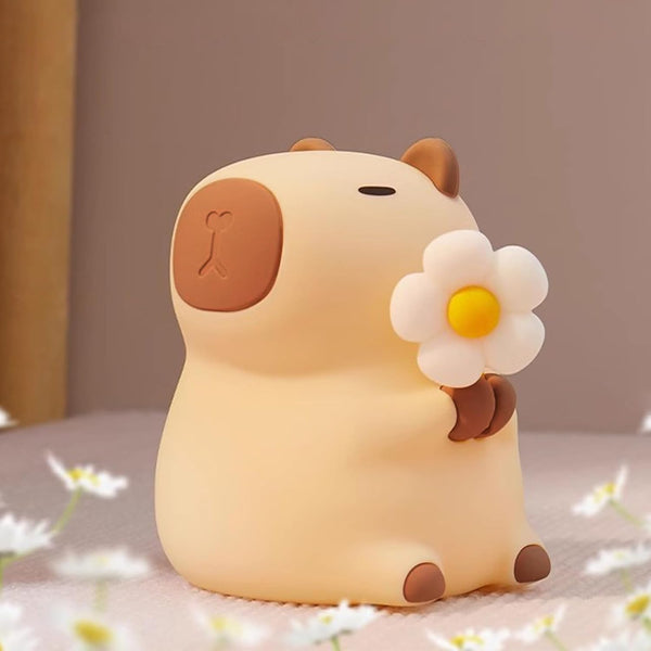 Capybara Night Light, Nursery Lamp, 7-Color RGB & 3-Level Dimmable WarmLight, Tap