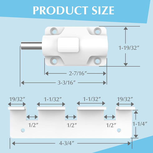 Sliding Door Lock Window Locks for Patio Sliding Glass Door Foot Locks for Front Door Security Bar Stoppers Top