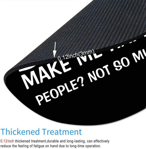 Dog Quote Round Mouse Pad - Funny Letter Black White Customized Non-Slip Rubber Gaming Mouse Pad 7.9"X7.9"