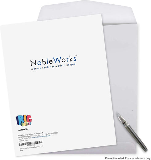 NobleWorks Jumbo All Occasions Greeting Card 8.5 x 11 Inch with Envelope (1 Pack) - Big Happy Everything J6115OCG
