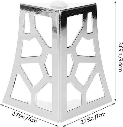 10cm 4pcs PRETYZOOM Metal Cabinet Feet with Hollow Floral Pattern, Chrome-Plated Furniture Legs for Coffee Table, Tv