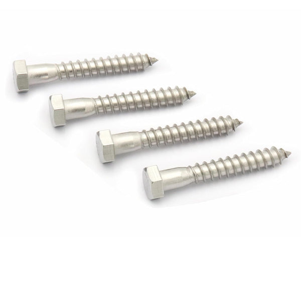 8pcs Hex Head Lag Screws, 3/8" x 2-1/2" Hexagon Head Wood Screws, 304 Stainless Steel Lag Bolts
