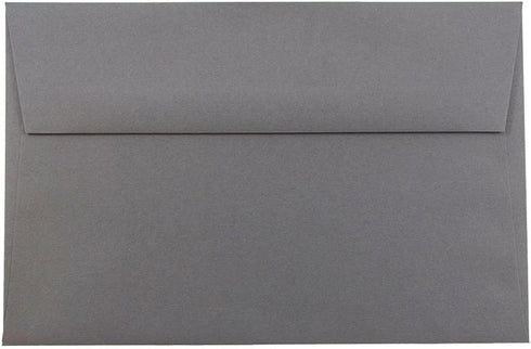 JAM PAPER A9 Premium Invitation Envelopes - Dark Grey - 5 3/4 x 8 3/4 - 50/Pack
