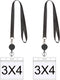 YOUOWO Black Lanyard with Horizontal ID Badge Holder 4x3 and Retractable Badge Reel, 2 Pack