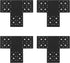 eoere 4 PCS Black T Strap Flat Tee Mending Plate, 13 Gauge Steel T Bracket for 6x6 Post and Beam