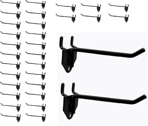 30 Packs 6-inch Long Metal Pegboard Hooks, Standard Hooks for Pegboard Panels