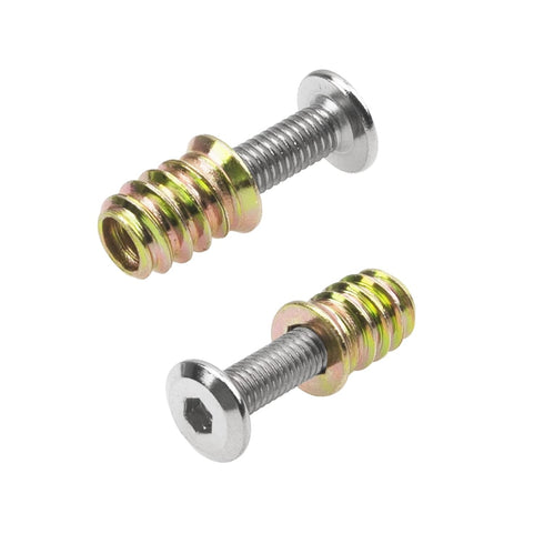 16 Sets M6x25 Furniture Screw Nut Threaded Wood Inserts, Bolt Fastener Connector Hex Socket Drive
