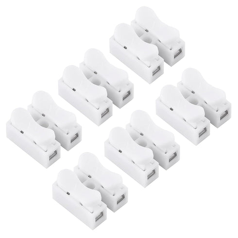 2 Pin Wire Connectors, 100Pcs Spring Terminal Cable Clamp Connectors for LED Strip Light
