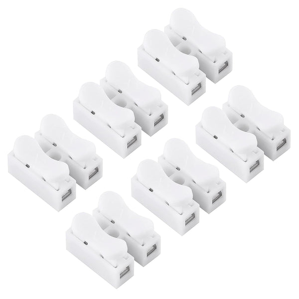 2 Pin Wire Connectors, 100Pcs Spring Terminal Cable Clamp Connectors for LED Strip Light