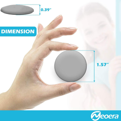 Neoera 1.57" Round Soft Rubber Door Stopper Wall Protector, Premium Self Adhesive Door Bumper, 8 Pack