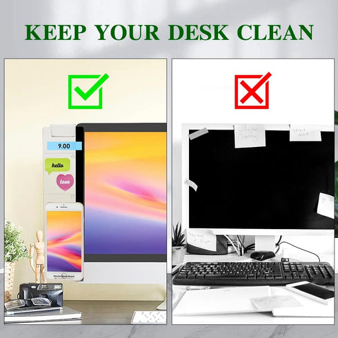 Office Desk Accessories, Computer Monitor Memo Board, Multifunction Sticky Note Holder - 2pcs