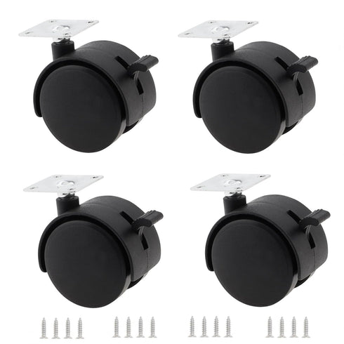 MovFlax 2 Inch Caster Wheels Replacement Furniture Casters with Brake Set of 4,