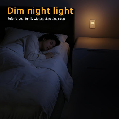 in12 Pack,Dim 3CCT, 3 Dimmable Night Lights Plug Night Light with Auto Dusk to Dawn Sensor, Brightness Levels, Night