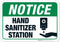 Hand Sanitizer Station Sign, 10x7 Inches, 55 mil Thick HDPS (high Density
