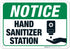 Hand Sanitizer Station Sign, 10x7 Inches, 55 mil Thick HDPS (high Density