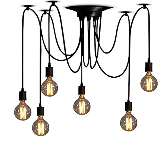 Spider Light Chandelier Spider Pendant Light Fixture Edison Chandelier 6 arms Vintage